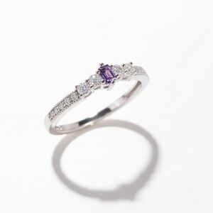 925 Sterling Silver Ring Amethyst Promise Birthstone Gift for her Anniversary